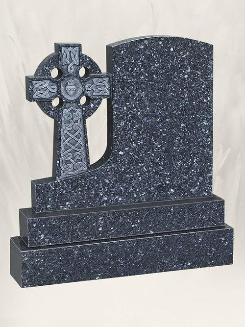 A35 Antique Finish Blue Pearl headstone