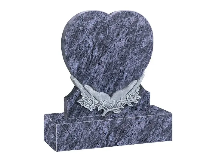 Cradled Heart & Roses Antique Finish - Blue lagoon